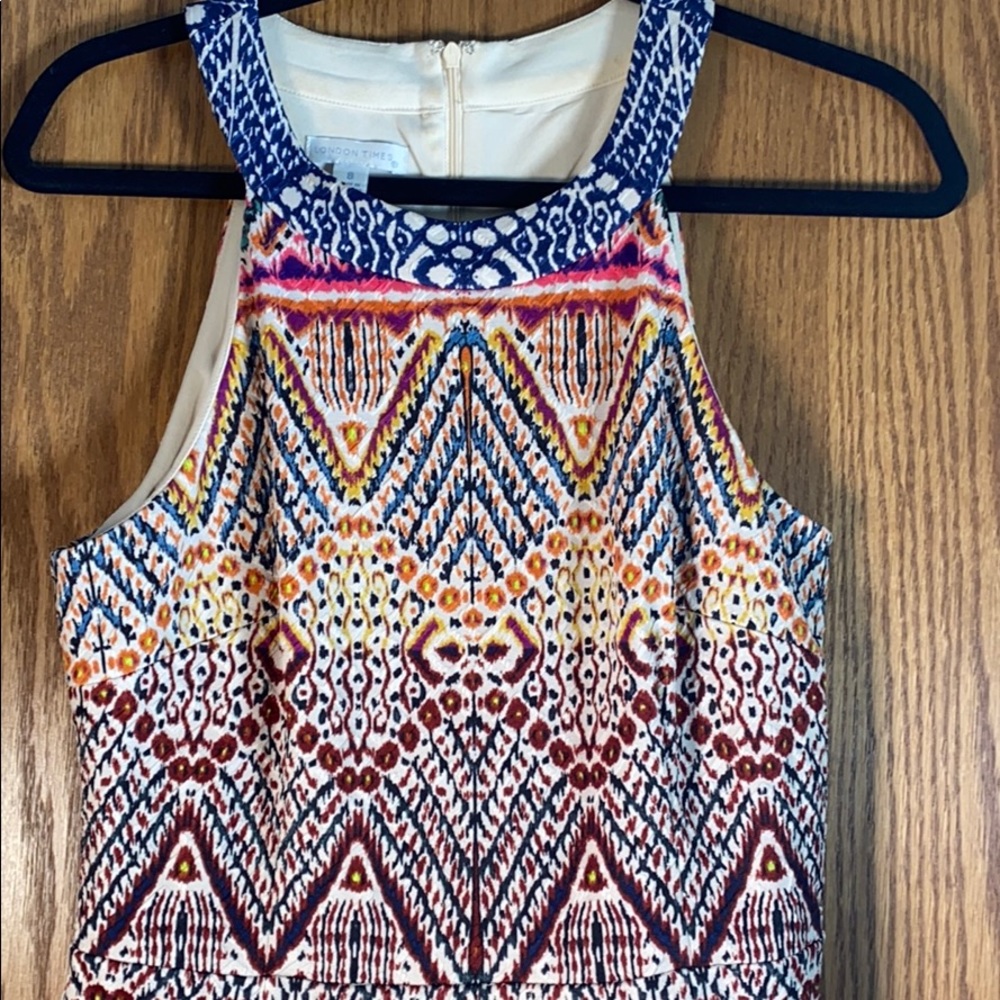 London times size 8 fun multi-color midi dress.